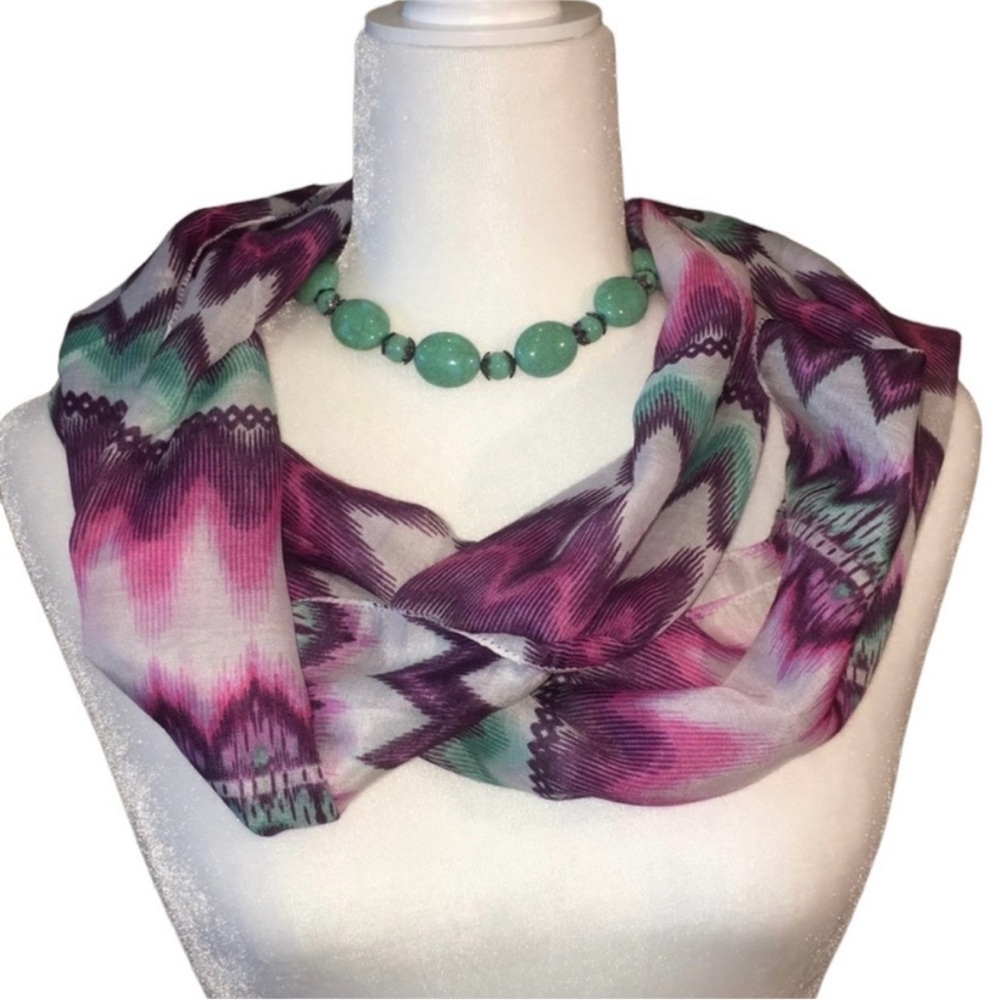 Sheer Multicolor Infinity Scarf - Picture 2 of 3